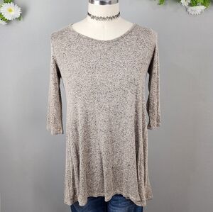 Vibe Tan Shirt Tunic Cross Back Sz Medium Petite